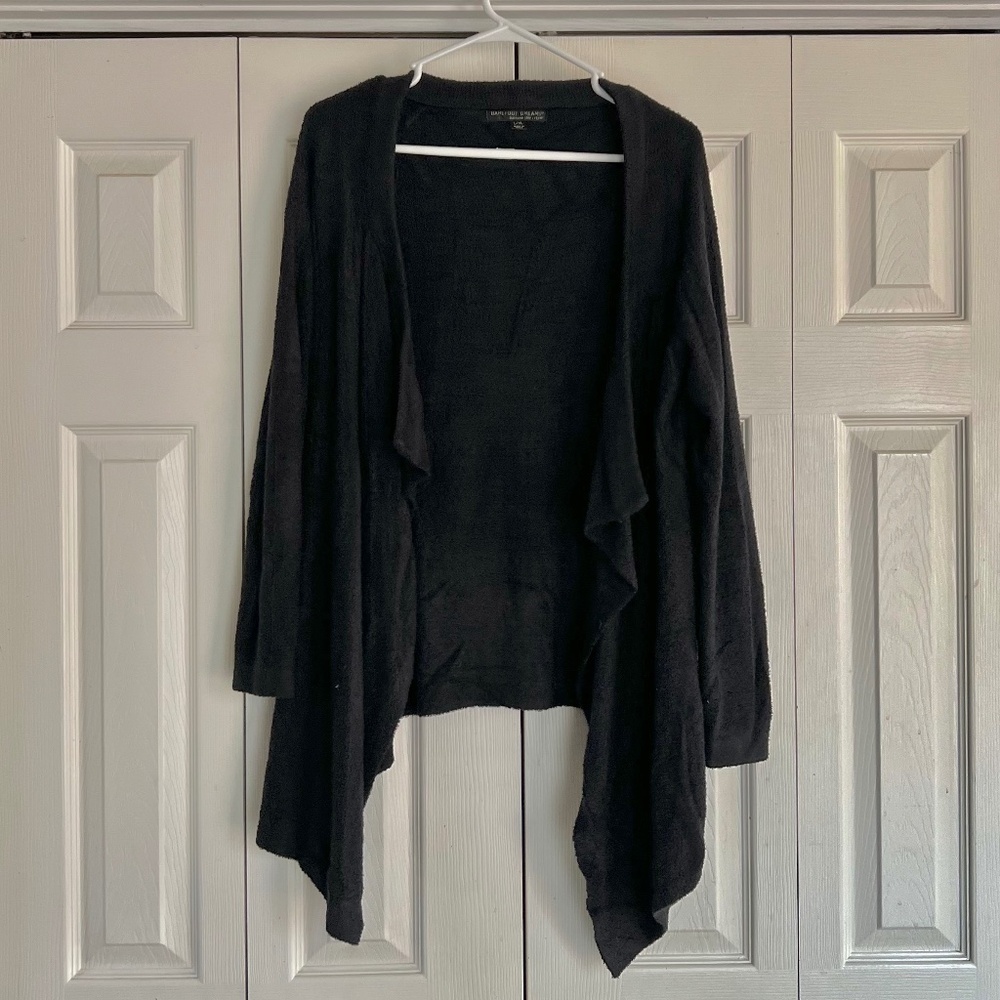 BAREFOOT DREAMS Women's Bamboo Chic Lite Black Cardigan Sweater ~ Size L/XL